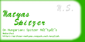 matyas spitzer business card